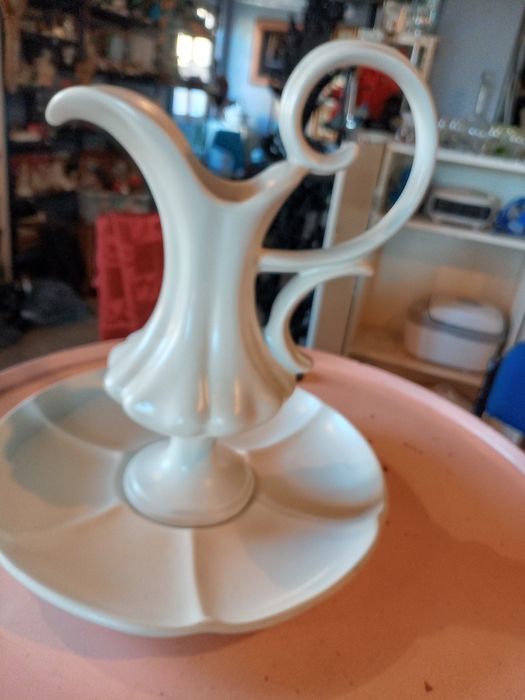 Conjunto de jarro e prato olaria OAL