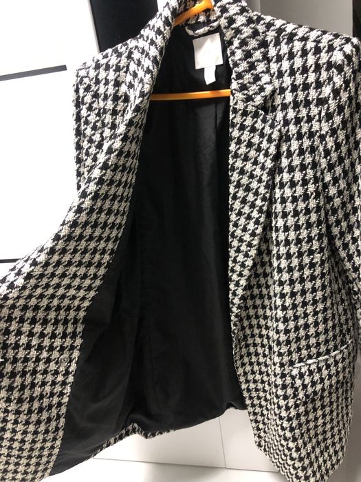 Стильний твідовий піджак в гусячу лапку. H&M.