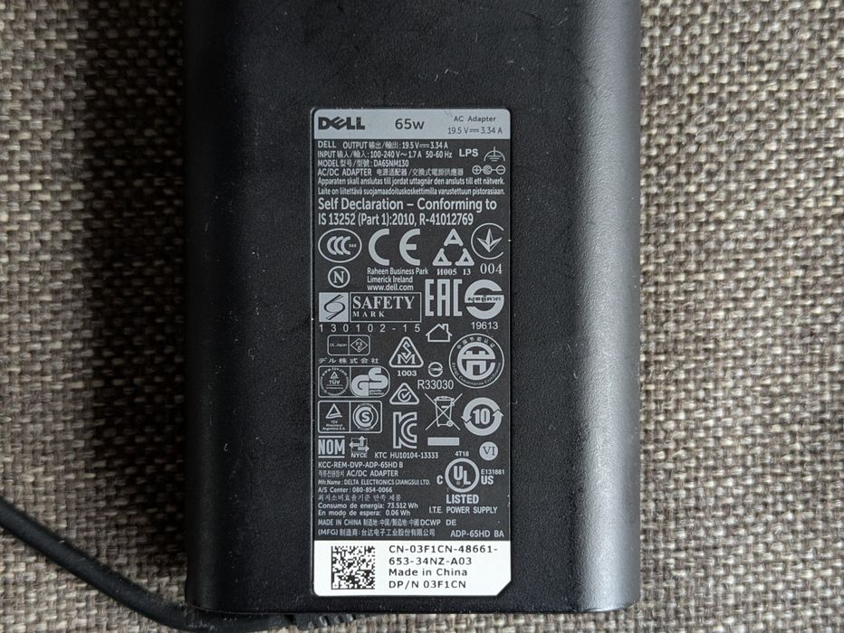 Oryginalna ładowarka Dell 65W