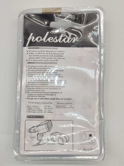 Adaptador duplo USB para carro - novo
