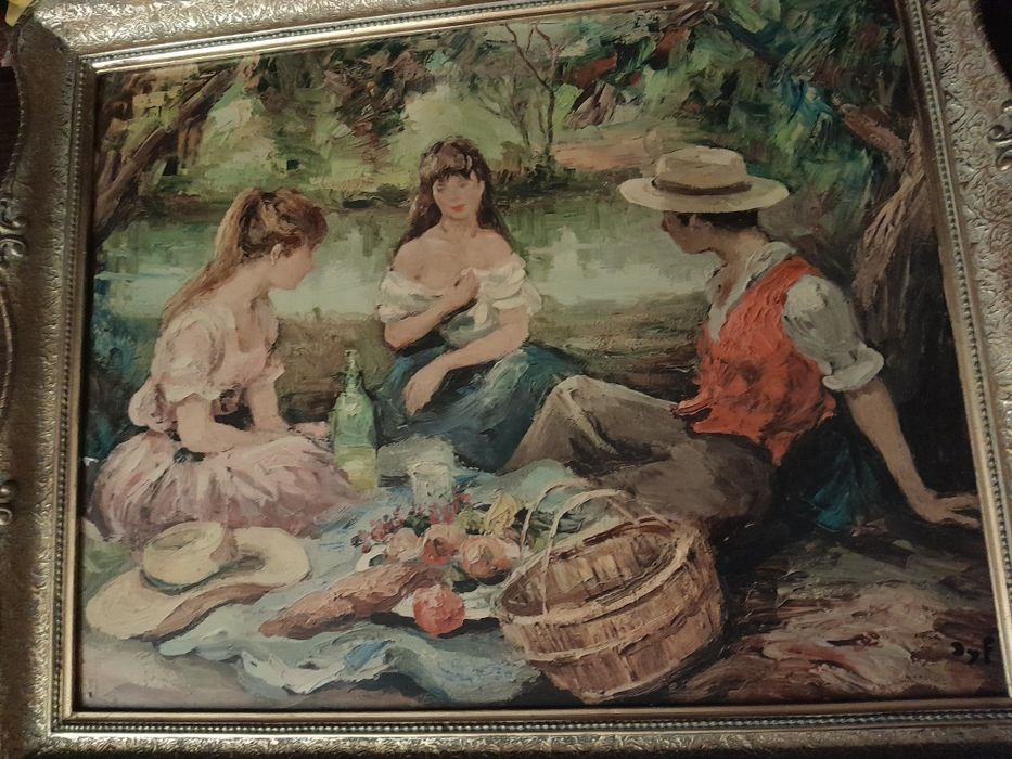 Réplica da pintura The Picnic, do pintor Marcel Dyf