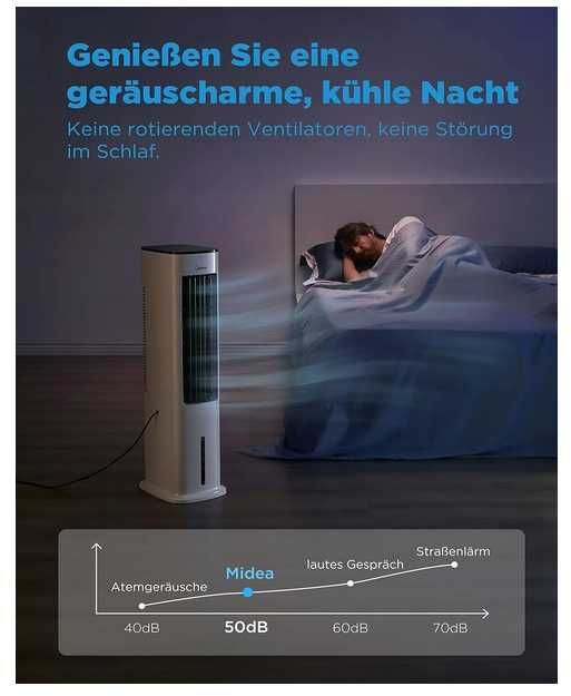 MIDEA AC100-20ARB Klimator 4w1 55W | Chłodzi Nawilża Oczyszcza