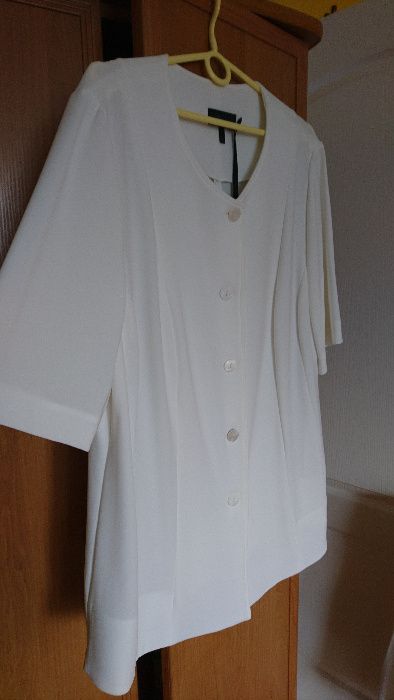 Elegancka, wizytowa marynarka Ulla Popken, biała, rozmiar L/XL z metką