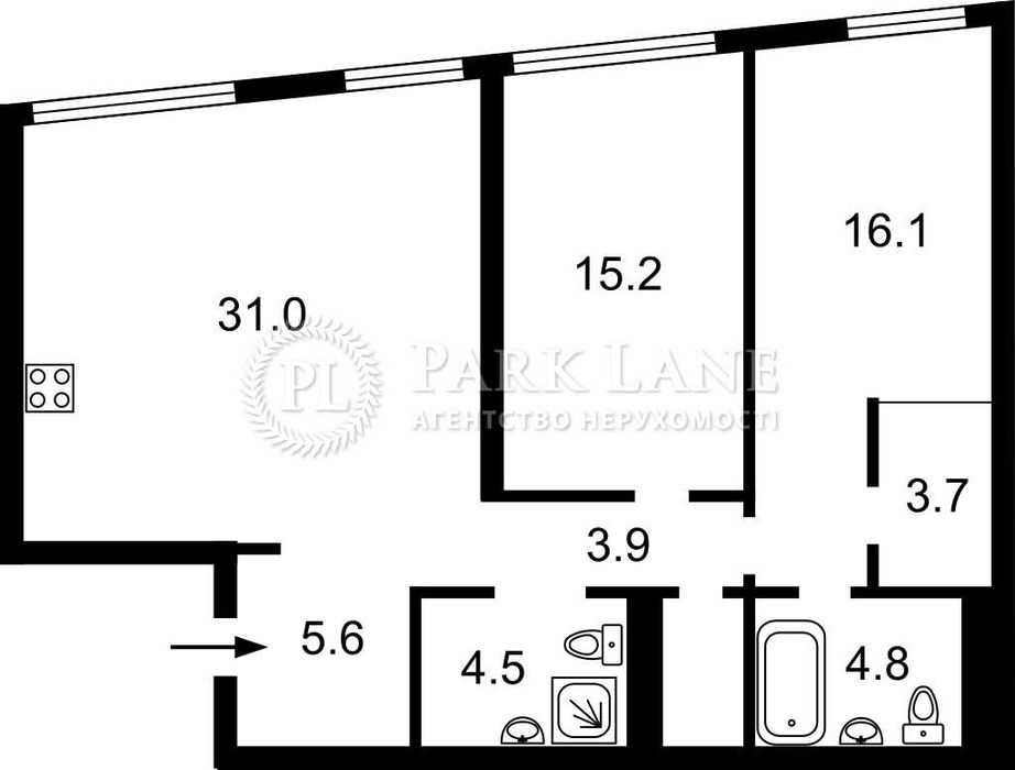 2-комнатная квартира по адресу (площадь 89 м²) - Atlanta.ua - фото 3