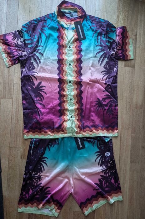 Nowy Originalny Komplet Gianni Kavanagh Koszula Szorty Rozmiar L