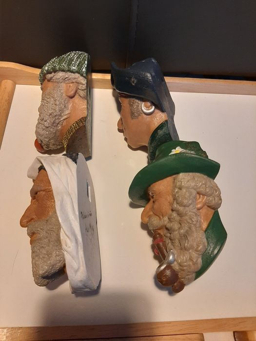 Busto cabeça gesso pirata marinheiro tiroles arabe pintado à  mão