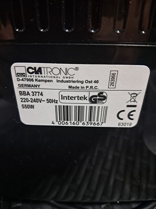 Automat do wypieku chleba Clatronic BBA 3774