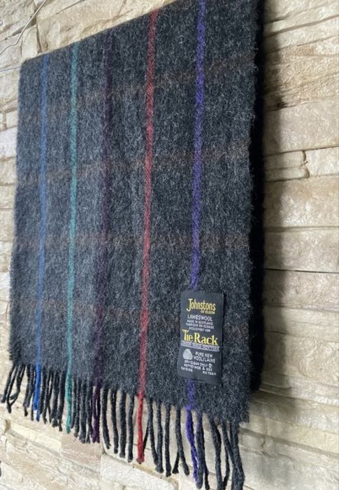 Шарф брендовий дорогий Шотландія чорний the rack Johnston of Elgin