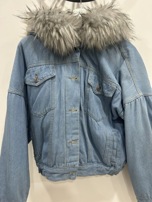 Casaco de ganga com pêlo