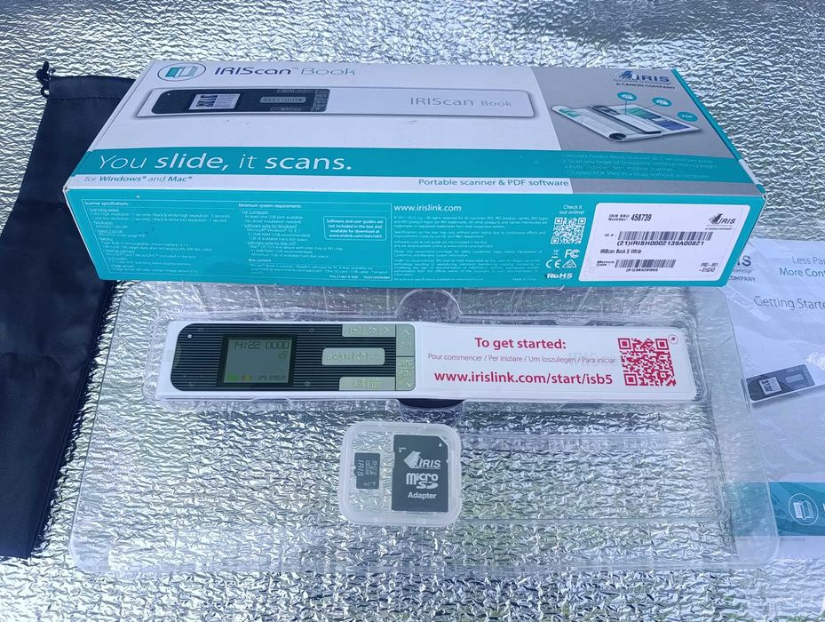 Протяжний портативний Сканер Iris IRISCan Book 5 White (458739)  + Карта памяти microSD