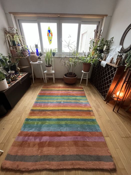 Tapete grande de lã do Gato Preto