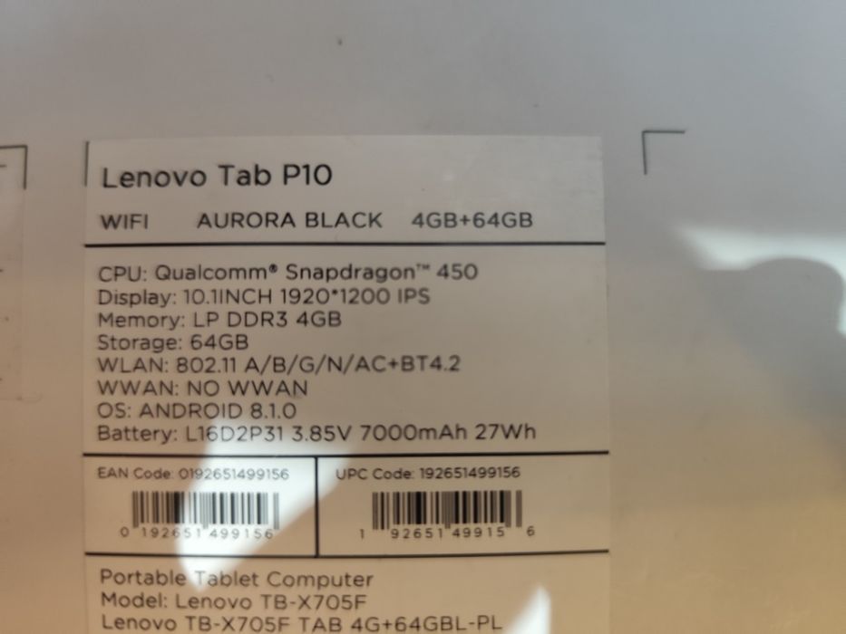 Tablet Lenovo TAB  P10
