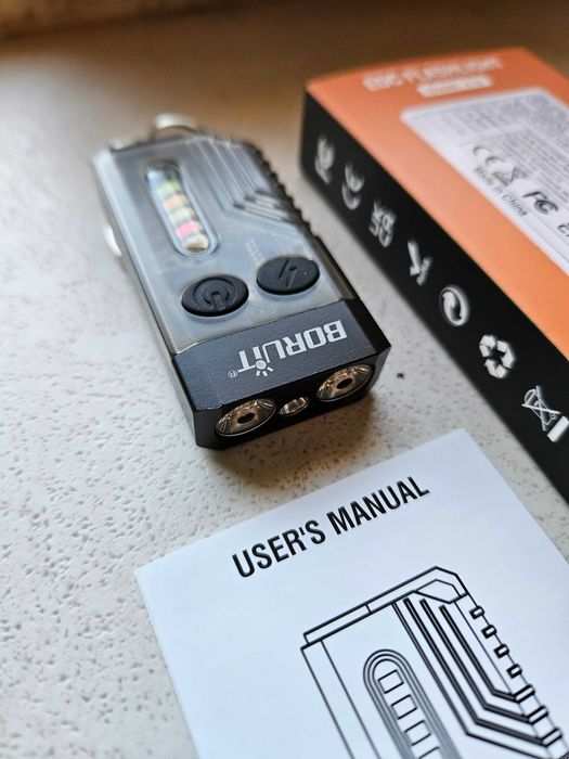 NOWA Latarka LED BORUIT V10 EDC USB-C Akumulatorowa Magnes UV 1000lm