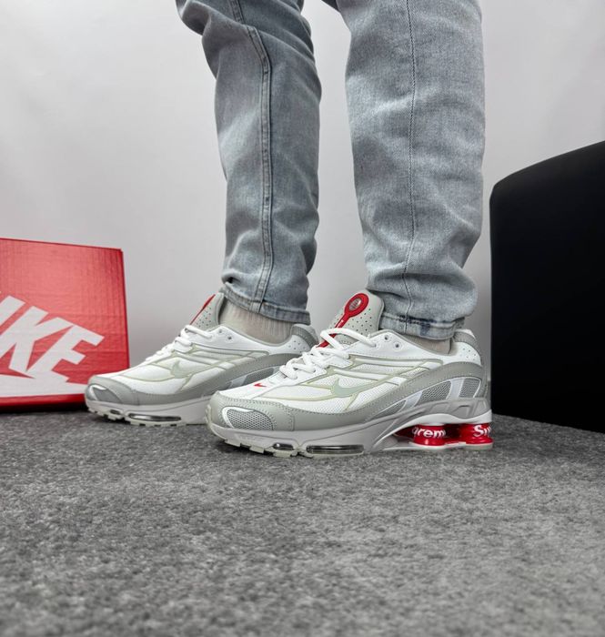 Кросівки Nike Shox Ride 2 Supreme White Red •Найк Супрім Шокс(білі)nike,shox