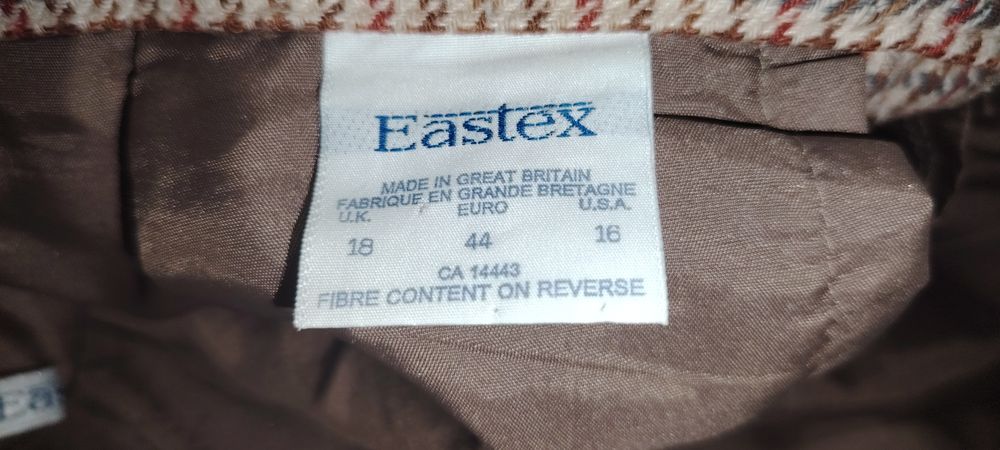 Elegancka wełniana spódnica Eastex 42/44 krata