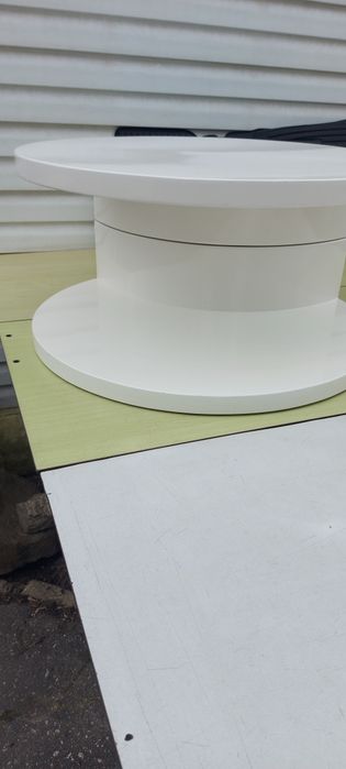 Biały połysk stolik obrotowy ABS
