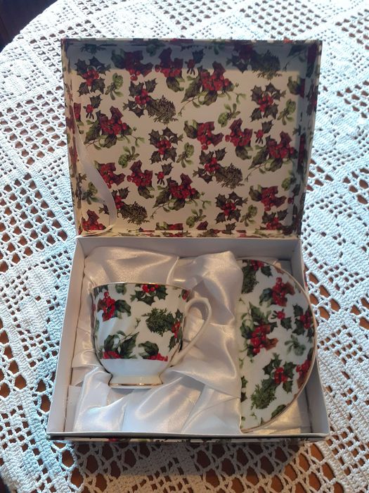 Conjunto de pequeno almoço, com motivos de Natal