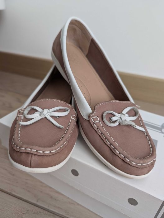 Топсайдери бежеві, натуральна шкіра, 36 розмір