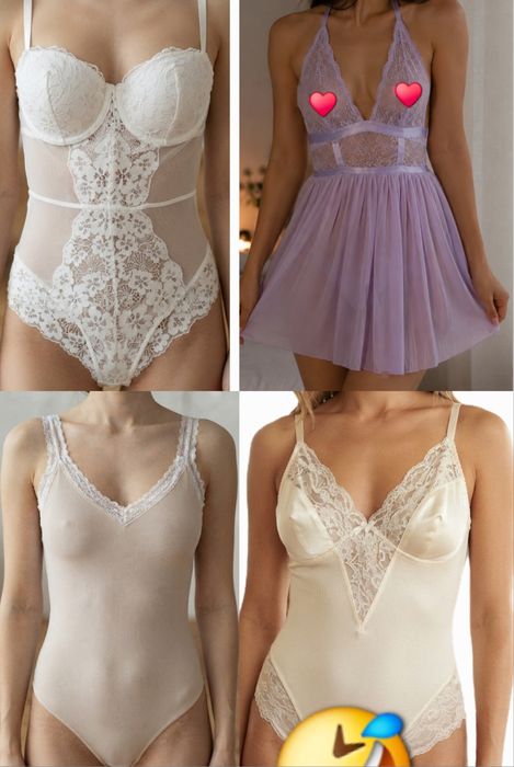 Эротическое боди пеньюар PinK Victoria's Secret ESSENTIALS H&M