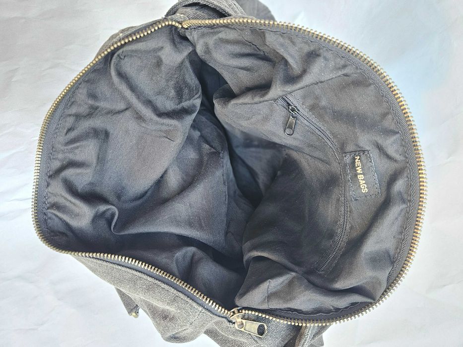 Сумка на плече NEW BAGS сірий канвас з кишенями