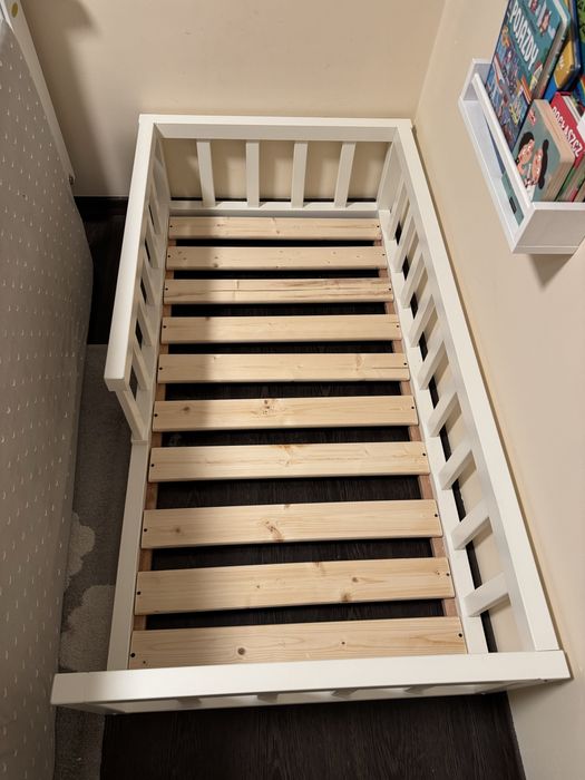 Łóżko drewniane białe 70x140