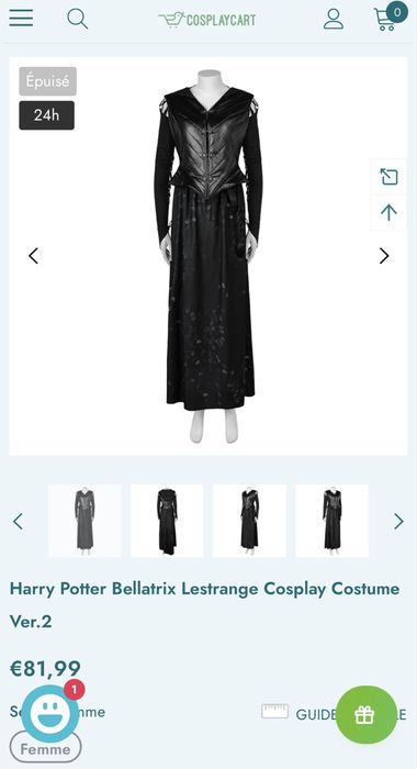 Kostium przebranie Bellatrix Harry Potter