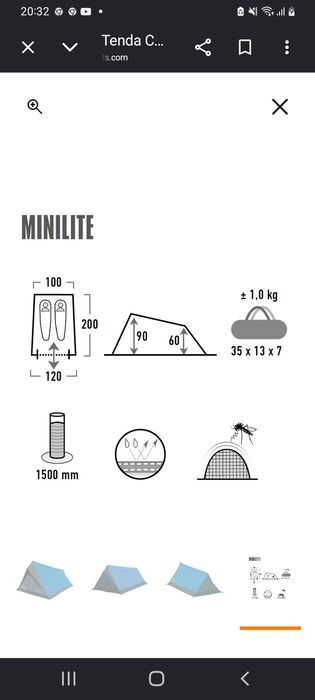 Tenda para caminhada, leve e prática.