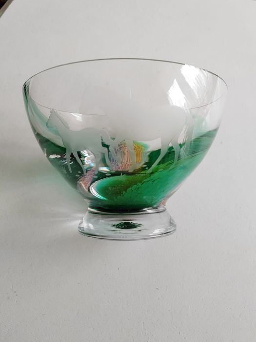 Szklana misa vintage Caithness Scotland Glass