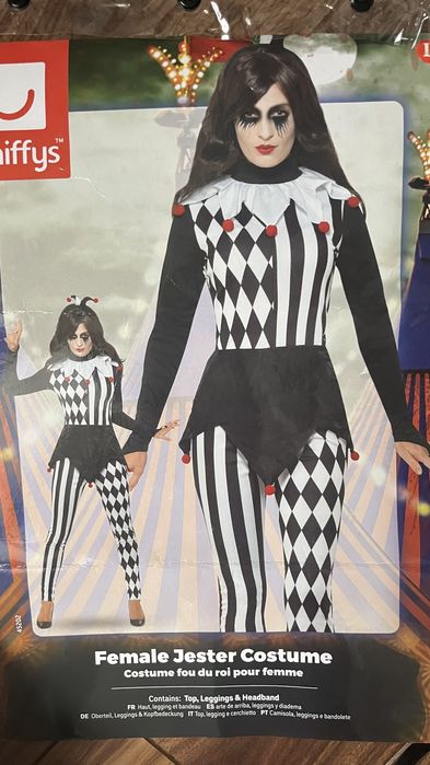 Strój Arlekin pierrot damski rozm.L