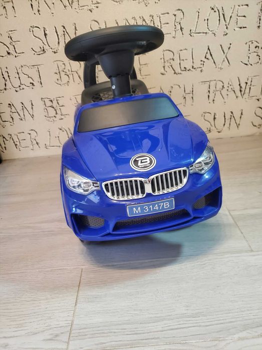 толокар машинка гумові колеса синіій колір машина дитяча