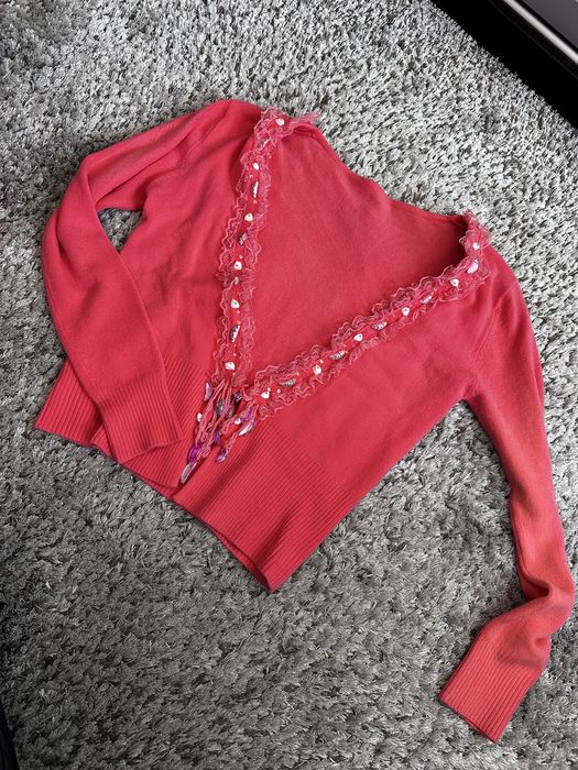 Вінтажний кораловий кардиган