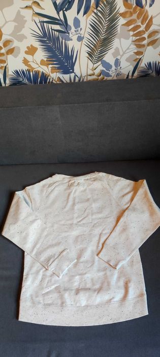 Beżowa bluza, bluzka ze ściągaczami jak nowa 134