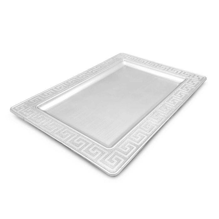 Taca dekoracyjna srebrna podstawka pod świece stroik 40 cm