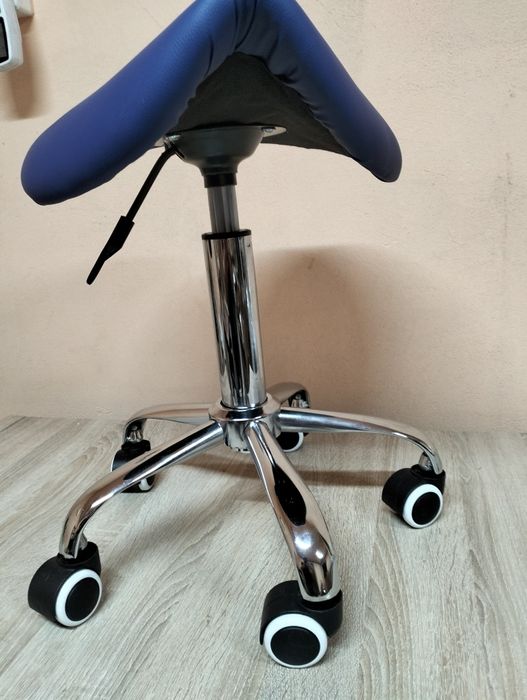 KKTONER Taboret siodłowy roboczy z regulacją wysokości niebieski