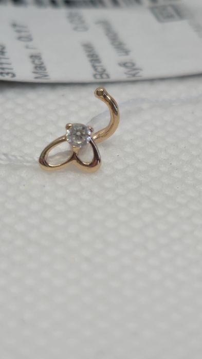 Пірсинг для носа з червоного золота. Нові. Favoritum.