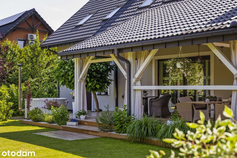 PIĘKNY dom z zielonym ogrodem tuż przy lesie|230m2|sauna, balia