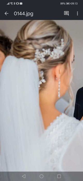 NoviaBlanca srebrny wężyk opaska ozdoba do włosów ślubna do ślubu
