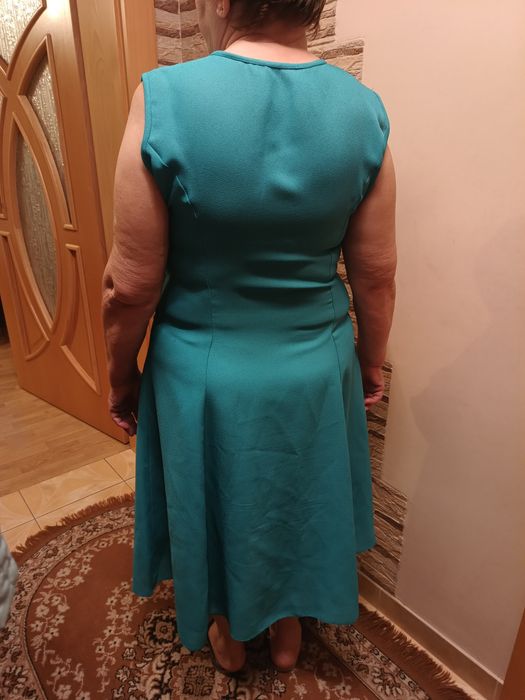 Sukienka zielona ( turkusowa )z żakietem