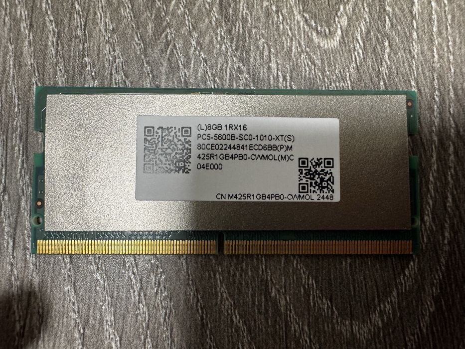 Оперативная память Samsung SODIMM DDR5 8Gb 1Rx16 PC5-5600B-SC0-1010-XT M425R1GB4BB0-CWM0D
