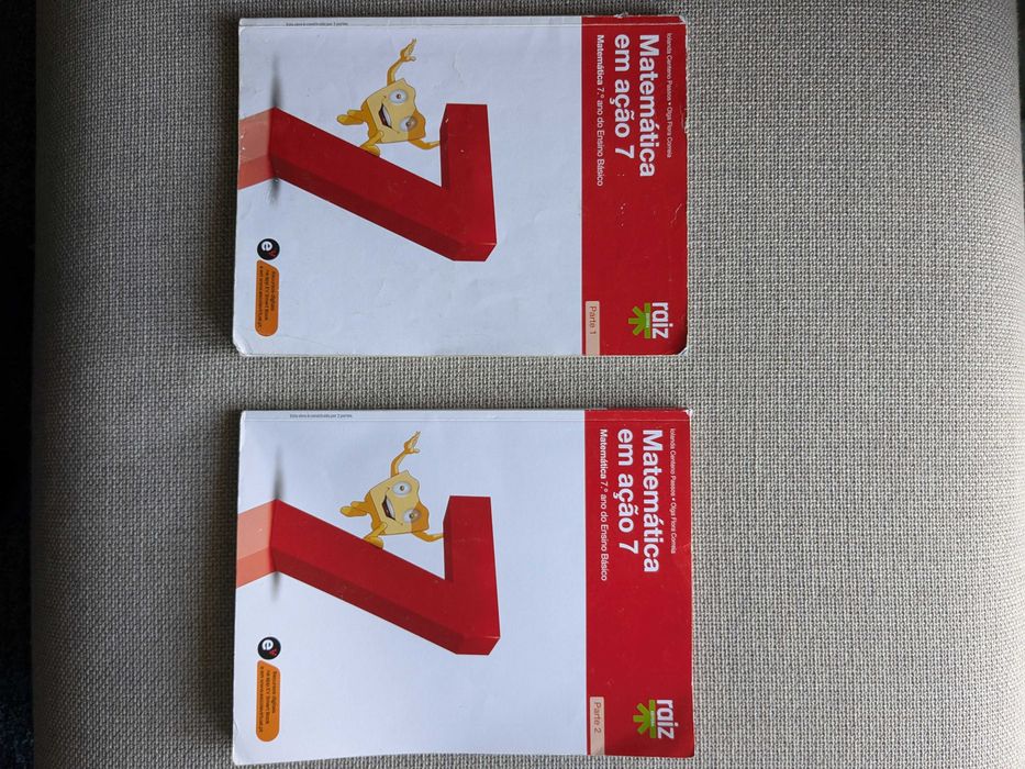 Manuais e cadernos 7º ano: Matemática, CN, FQ