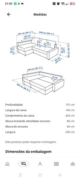 Sofá cama cinzento IKEA Friheten com oferta
