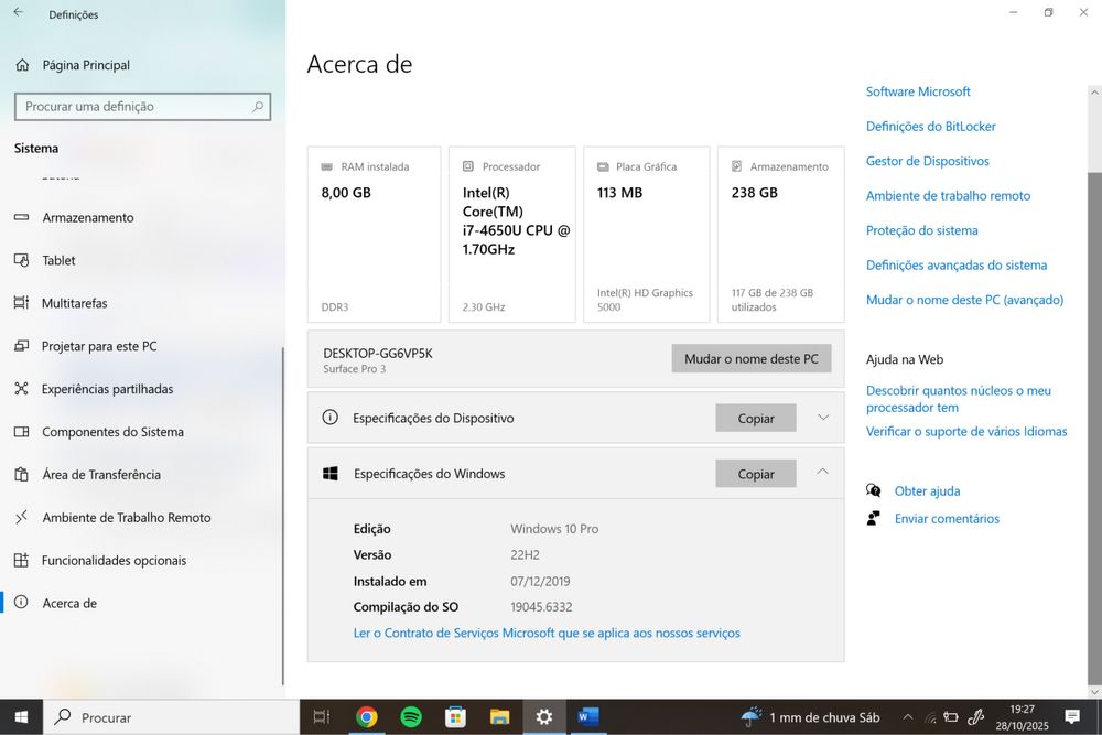 Surface Pro 3 8GB RAM/ 238GB SSD