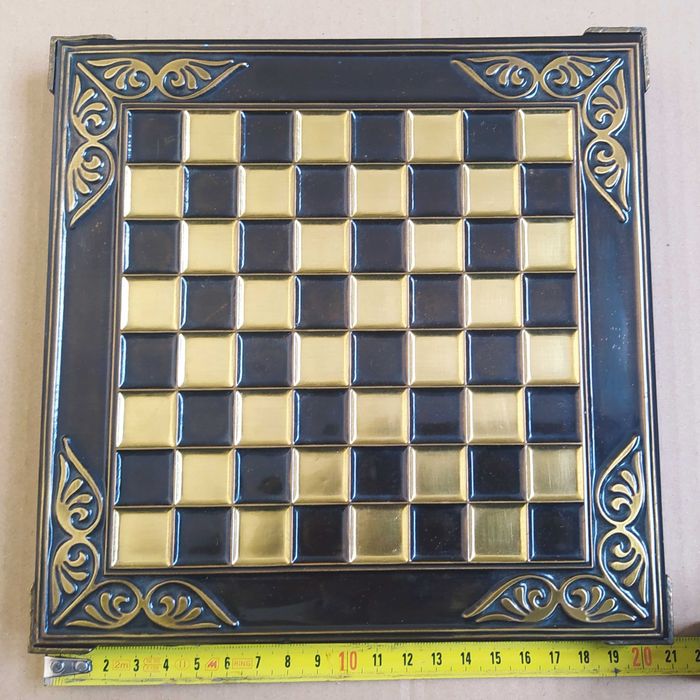Xadrez vintage Grécia Antiga (metal, bronze, latão, cobre)
