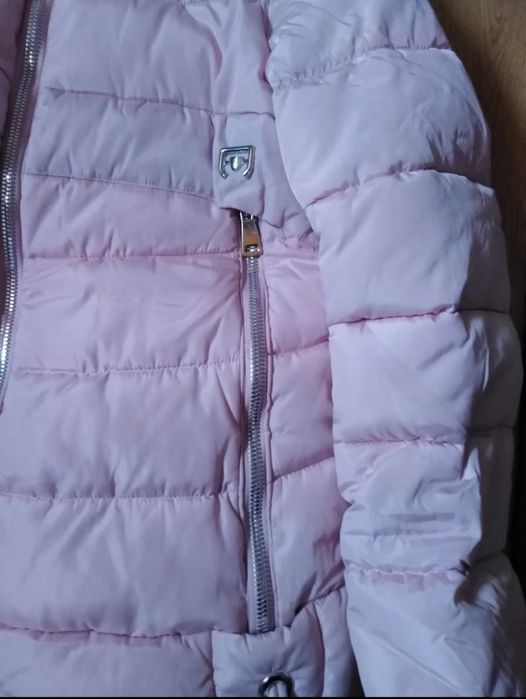 Nowa 42 kurtka zimowa pudrowy róż XL