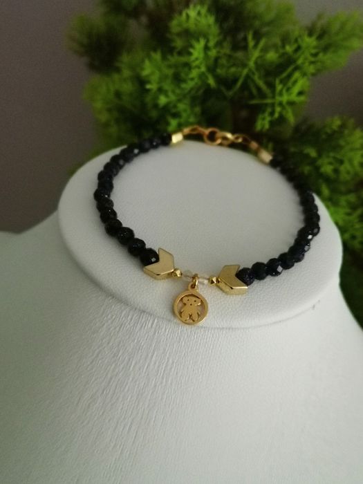 Bransoletka z zawieszką misio noc Kairu srebro 925 kryształ górski