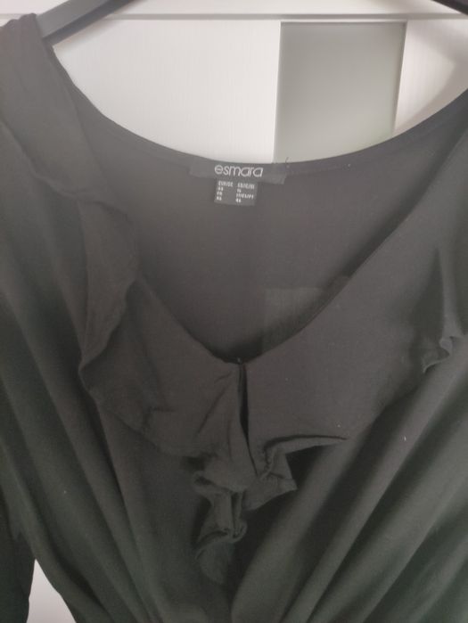 Sukienka czarna długi rękaw asymetryczna Esmara 46