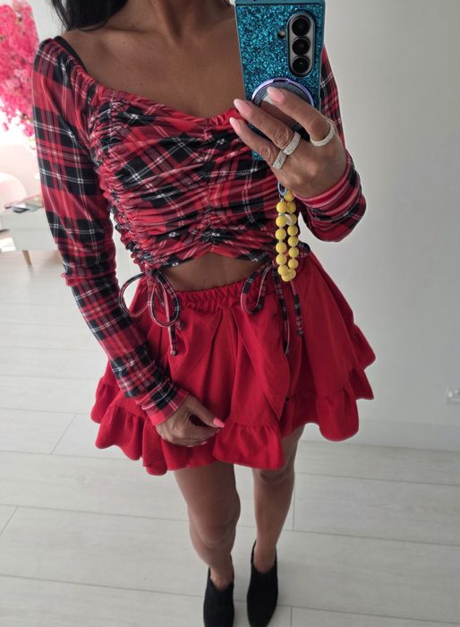 Spódniczka  falbanki uniwersalna fartuszek fashion caroline mini