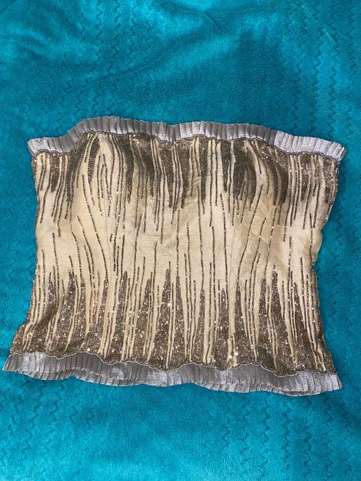 Przepiękny gorset 100% jedwab z koralikami NOWY