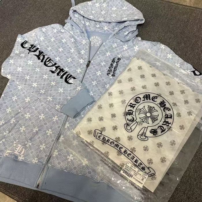 Chrome Hearts hoodie blue full zip