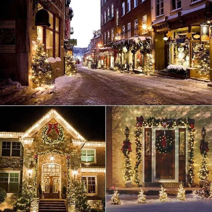 Lampki choinkowe 100 led wew zewn ciepły biały 9m programator 8 trybów